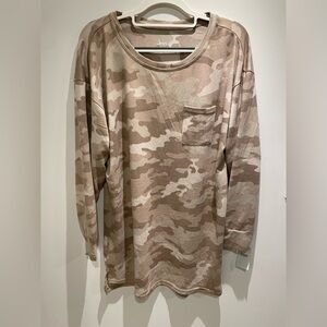 Jenni Camouflage Pajama Top - Beige and Brown